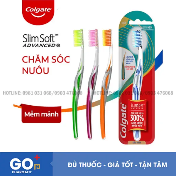 Bàn chải Colgate SlimSoft Advanced sạch sâu, khỏe nướu